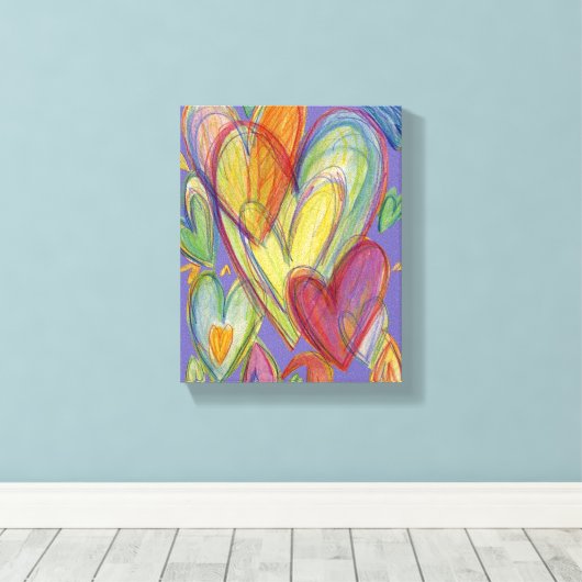 Liefde regenboogkunst schilderen Canvaskunst afdru Canvas Afdruk (Insitu (Houten vloer))