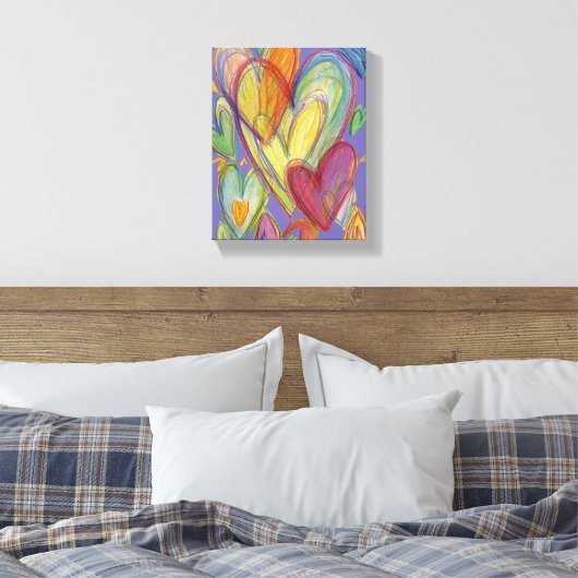 Liefde regenboogkunst schilderen Canvaskunst afdru Canvas Afdruk (Insitu (Slaapkamer))