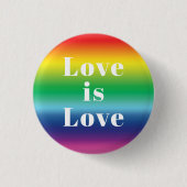 Liefde regenboogpatroon lgbatq gay pride ronde button 3,2 cm (Voorkant)