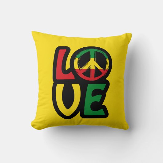 Liefde reggae muziek vrede symbool reggae kussen (Voorkant)