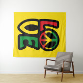 Liefde reggae muziek vrede symbool, wandtapijt wandkleed (In Situ (horizontaal))