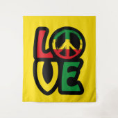 Liefde reggae muziek vrede symbool, wandtapijt wandkleed (Voorkant)