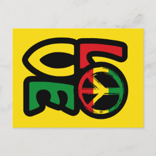 Liefde reggae-muziek vredesymbool reggae-ansichtka briefkaart