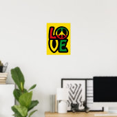 Liefde reggae Muzieksymbool reggae Poster (Thuiskantoor)