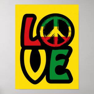 Liefde reggae Muzieksymbool reggae Poster
