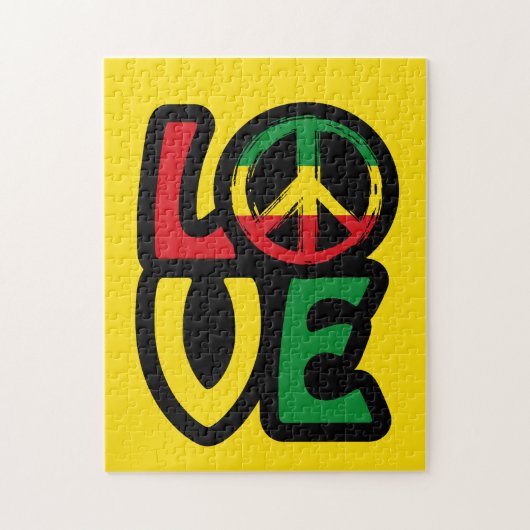 Liefde Reggae Vredessymbool Reggae Legpuzzel (Verticaal)