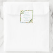 Liefde reist rond de Floral Map Vierkante Sticker (Tas)