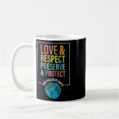 Liefde Respect Bescherm onze kostbare Aarde D Koffiemok (Links)
