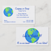 Liefde respect voor de aarde, zijn toekomstige Vis Visitekaartje (Voorkant / Achterkant)