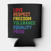 Liefde respect voor vrijheid tolerantie Gelijkheid Blikjeskoeler (Voorkant)