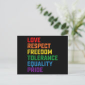 Liefde respect voor vrijheid tolerantie Gelijkheid Briefkaart (Staand voorkant)
