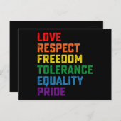 Liefde respect voor vrijheid tolerantie Gelijkheid Briefkaart (Voorkant / Achterkant)