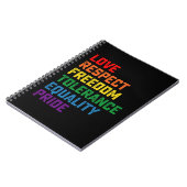 Liefde respect voor vrijheid tolerantie Gelijkheid Notitieboek (Linkerzijde)