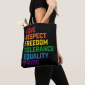 Liefde respect voor vrijheid tolerantie Gelijkheid Tote Bag (Dichtbij)