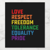 Liefde respect voor vrijheid tolerantie Gelijkheid Wijn Etiket (Enkel label)