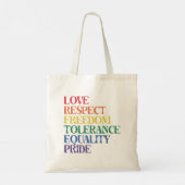 Liefde Respect Vrijheid Regenboog LGBTQ Gay Pride  Tote Bag (Achterkant)