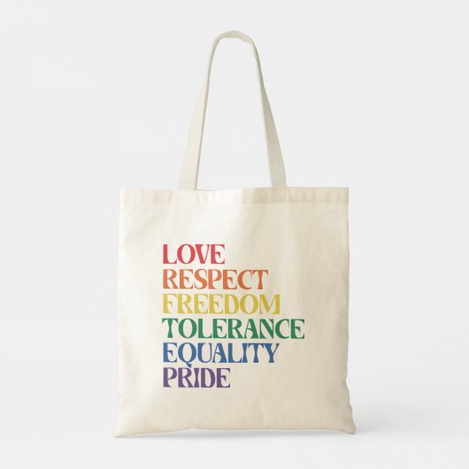 Liefde Respect Vrijheid Regenboog LGBTQ Gay Pride  Tote Bag (Achterkant)