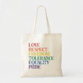 Liefde Respect Vrijheid Regenboog LGBTQ Gay Pride  Tote Bag (Voorkant)
