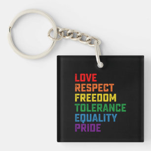 Liefde Respect Vrijheid Tolerantie Gelijkheid Trot Sleutelhanger