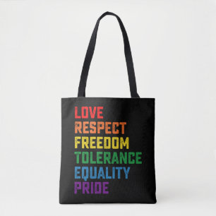 Liefde Respect Vrijheid Tolerantie Gelijkheid Trot Tote Bag