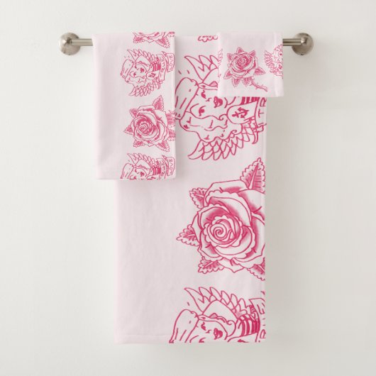 Liefde retro bad handdoek (Insitu)