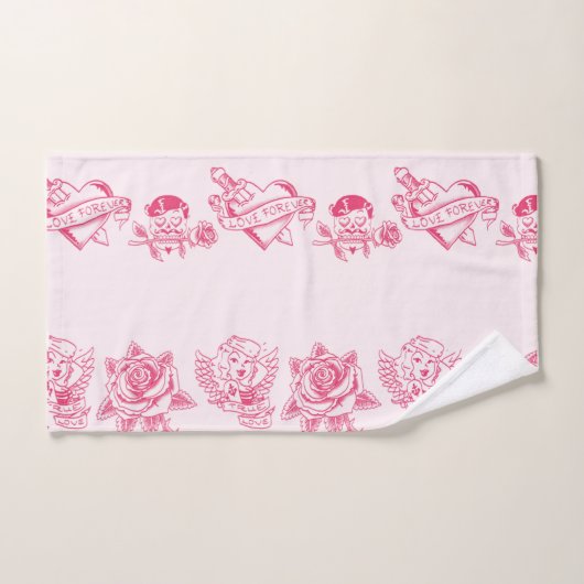 Liefde retro bad handdoek (Handdoek)