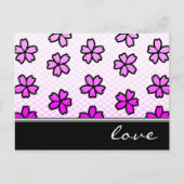 Liefde: Retro Bloemen : Briefkaart (Voorkant)