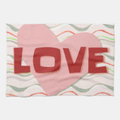 Liefde Retro Hart Retro Stijl Keukenhanddoek (Horizontaal)