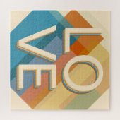 "Liefde" Retro-moderne geometrische kleuren Legpuzzel (Horizontaal)