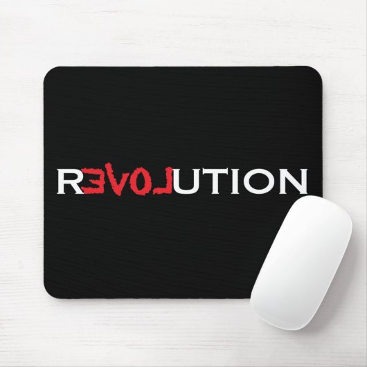 Liefde Revolutie Mousepad - zwart, rood en wit Muismat (Met muis)