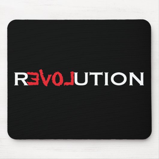 Liefde Revolutie Mousepad - zwart, rood en wit Muismat (Voorkant)