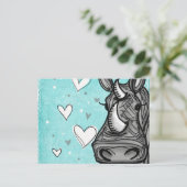 liefde rhino briefkaart (Staand voorkant)