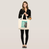liefde rhino grote tote bag (Voorkant (model))