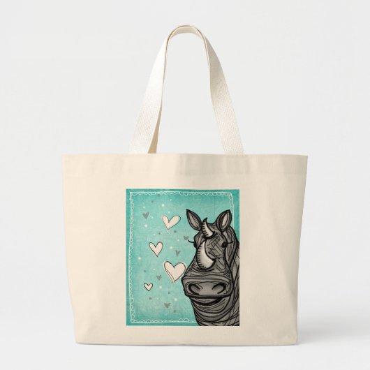 liefde rhino grote tote bag (Voorkant)
