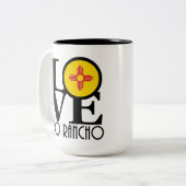 LIEFDE Rio Rancho New Mexico 15oz Tweekleurige Koffiemok (Voorkant links)