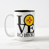 LIEFDE Rio Rancho New Mexico 15oz Tweekleurige Koffiemok (Links)