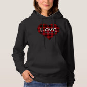 Liefde, rode buffelvlecht, valentijn hart hoodie (Voorkant)