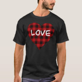 Liefde, rode buffelvlecht, valentijn hart t-shirt (Voorkant)