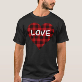 Liefde, rode buffelvlecht, valentijn hart t-shirt