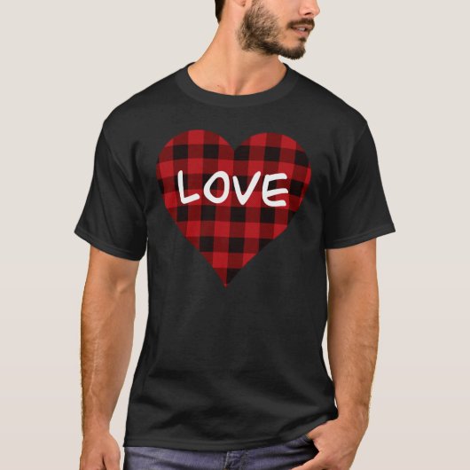 Liefde, rode buffelvlecht, valentijn hart t-shirt (Voorkant)