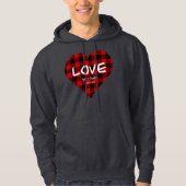 Liefde, rode buffelvlecht, valentijn hoodie (Voorkant)
