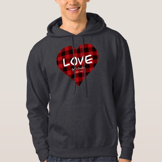 Liefde, rode buffelvlecht, valentijn hoodie (Voorkant)