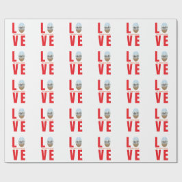 Liefde rode familie foto ovaal vorm modern eenvoud cadeaupapier