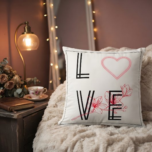Liefde Rode Hart Bloemige Romantische Cadeau Kussen