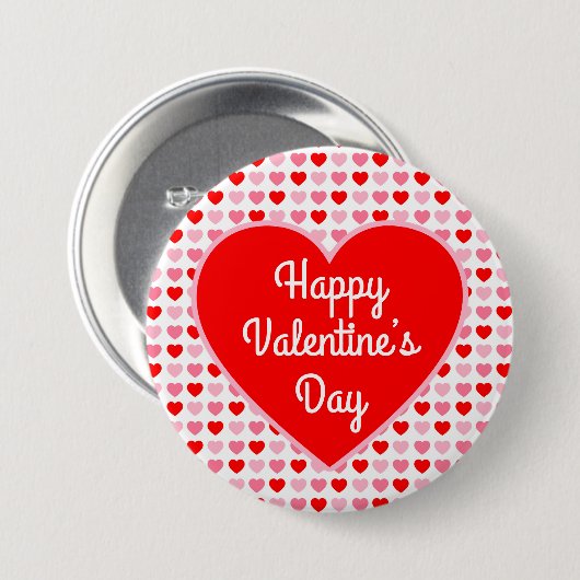 Liefde Rode Hart Roze & Rode Valentijn Hartpatroon Ronde Button 7,6 Cm (Voorkant /achterkant)