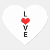 Liefde Rode Hart Schattig Valentijnsdag Wit Aangep Hart Sticker (Voorkant)
