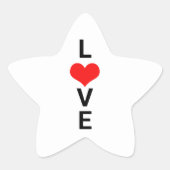 Liefde Rode Hart Schattig Valentijnsdag Wit Aangep Ster Sticker (Voorkant)
