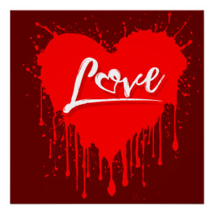 LIEFDE RODE HART SMELTENDE VALENTIJNSDAG PERFECT POSTER