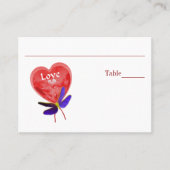 Liefde Rode Hart Trouwtafel  Plaatskaartje (Voorkant)