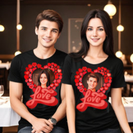 Liefde rode harten foto t-shirt